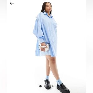 ASOS Curve Sky Blue Oversized Shirt Dress